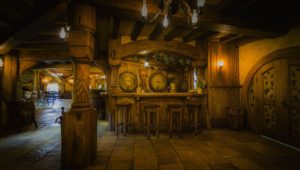 Interior of Green Dragon inn at Hobbiton