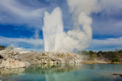 Geyser at Te Puia on a Rotorua day tour from Auckland