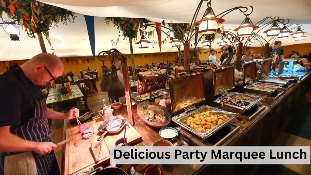 Party Marquee luch on our auckland to hobbiton and waitomo tours